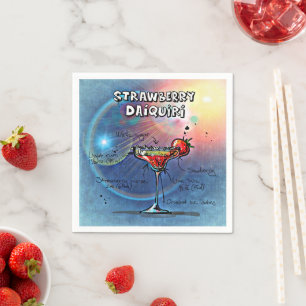Strawberry Daiquiri (#10 of 12 Drink Recipe Sets) Napkin