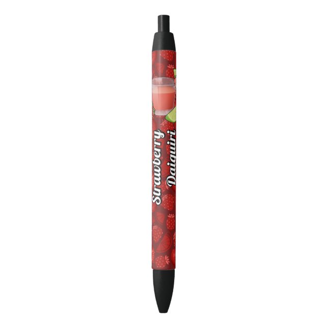 Strawberry Daiquiri Black Ink Pen (Front Vertical)