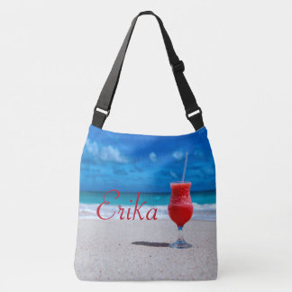 Strawberry Daiquiri Caribbean Beach Personalised Crossbody Bag