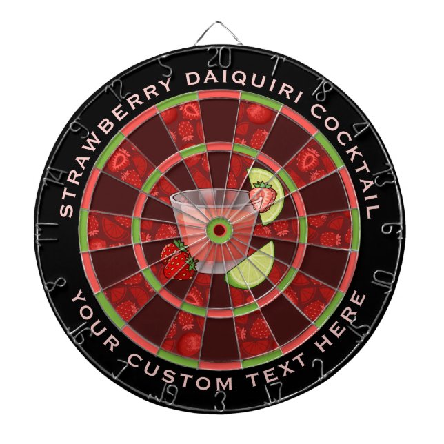 Strawberry Daiquiri Cocktail Dart Board (Front)