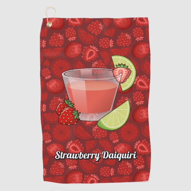 Strawberry Daiquiri Golf Towel (Front)