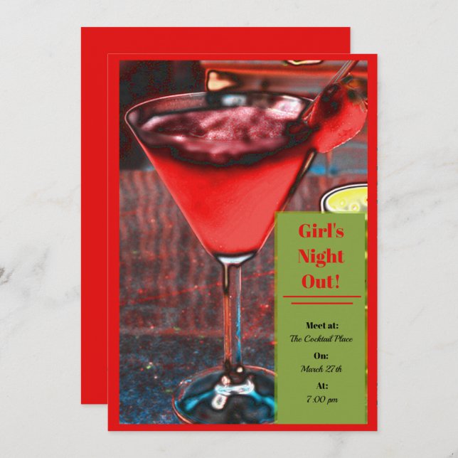 Strawberry Daiquiri Invitation (Front/Back)