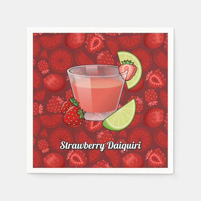 Strawberry Daiquiri Paper Napkins (Front)