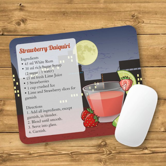 Strawberry Daiquiri Recipe Mouse Pad (Creator Uploaded)