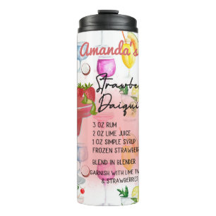 Strawberry Daiquiri Recipe Personalised  Thermal Tumbler