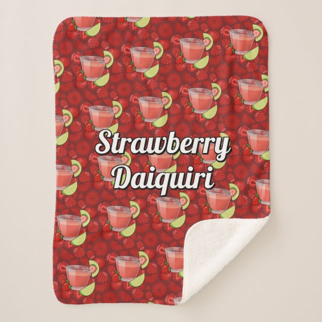 Strawberry Daiquiri Sherpa Blanket (Front)