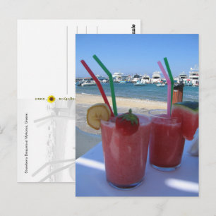 Strawberry Daiquiris, Mykonos, Greece -  Postcard