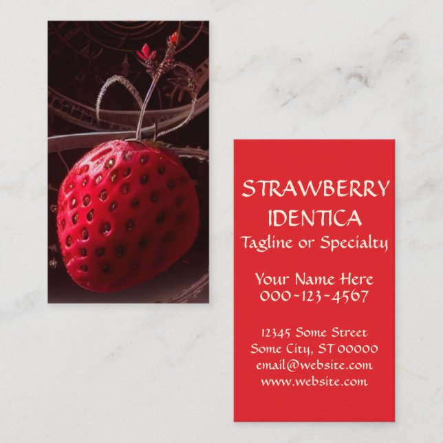 strawberry dark scene business card (Front/Back)