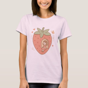 Strawberry Daydream – Cosy Fruit Cottage T-Shirt