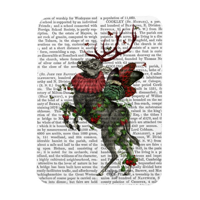 Strawberry Deer Magnet (Vertical)