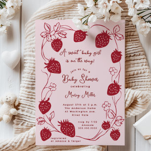 Strawberry Delight Baby Shower Invitation