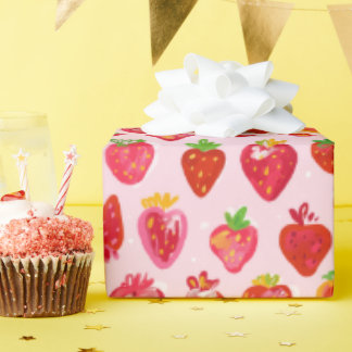 Strawberry Delight Pattern Wrapping Paper
