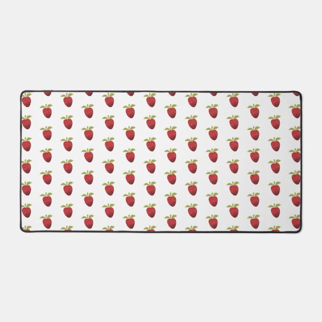 Strawberry Design Pattern Desk Mat (Front)