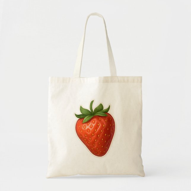 Strawberry Design Tote Bag (Front)