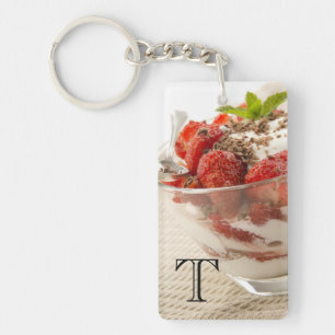 Strawberry Dessert With Fresh Yogurt Key Ring