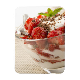 Strawberry Dessert With Fresh Yogurt Magnet