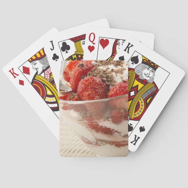 Strawberry Dessert With Fresh Yogurt Playing Cards (Back)