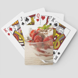 Strawberry Dessert With Fresh Yogurt Playing Cards