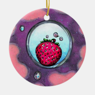 Strawberry & Diamonds Ceramic Tree Decoration