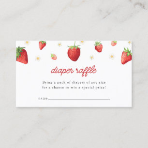 Strawberry Diaper Raffle Baby Shower Insert Card