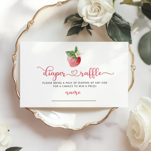 Strawberry diaper raffle ticket enclosure card