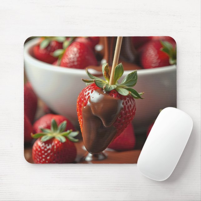 Strawberry Dipped In Chocolate Mouse Mat (With Mouse)