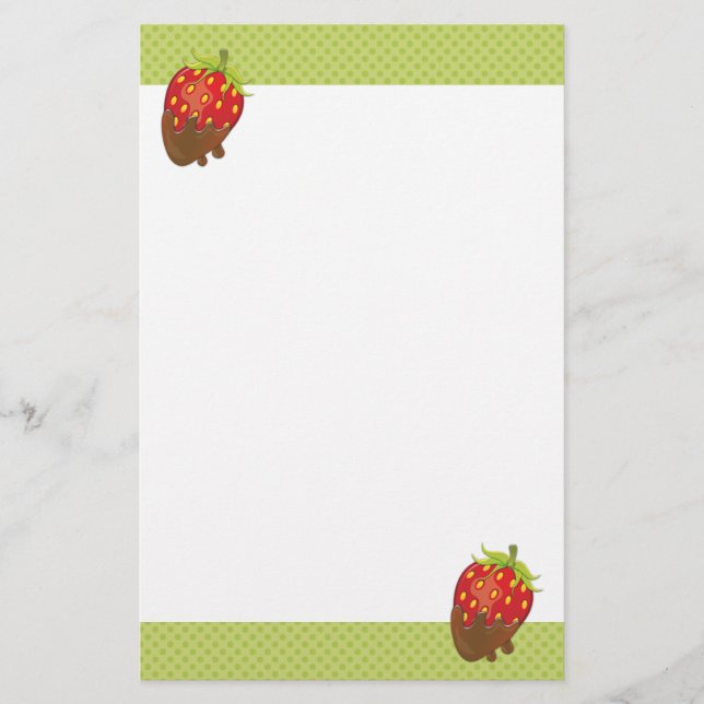 Strawberry dipped in chocolate stationery (Front)