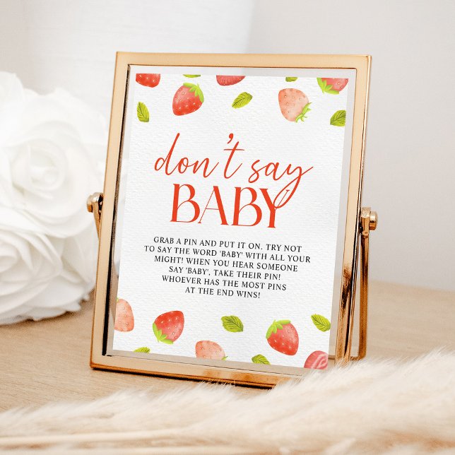 Strawberry Don't Say Baby Game Berry Sweet Shower Poster (Creator Uploaded)