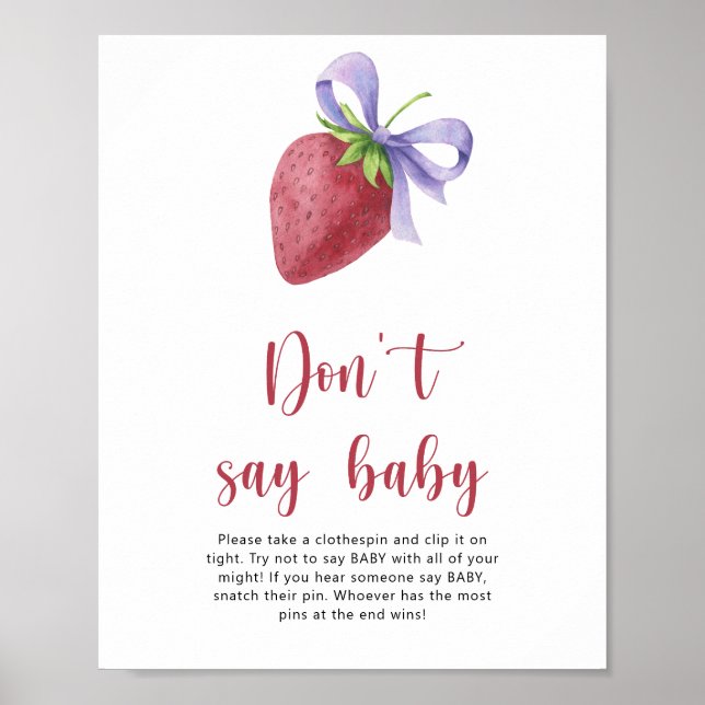 Strawberry - don't say baby poster (Front)