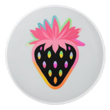 Strawberry Door Pull in Neon and Black