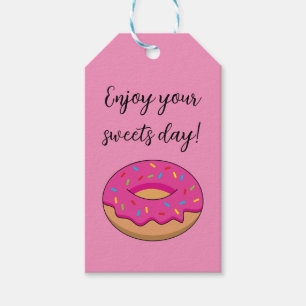  Strawberry Doughnut with Sprinkles Cartoon   Add  Gift Tags