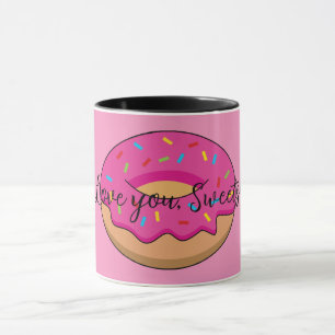 Strawberry Doughnut with Sprinkles Cartoon   Add T Mug