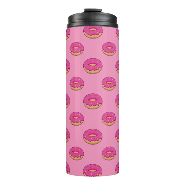 Strawberry Doughnut with Sprinkles Cartoon Thermal Tumbler (Front)