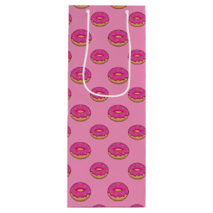 Strawberry Doughnut with Sprinkles Cartoon Wine Gift Bag