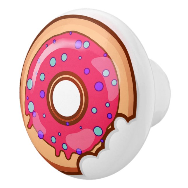 Strawberry Doughnut with Sprinkles Ceramic Knob (Right)