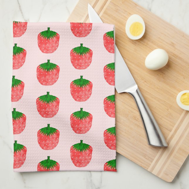 Strawberry Drawing Tea Towel (Quarter Fold)