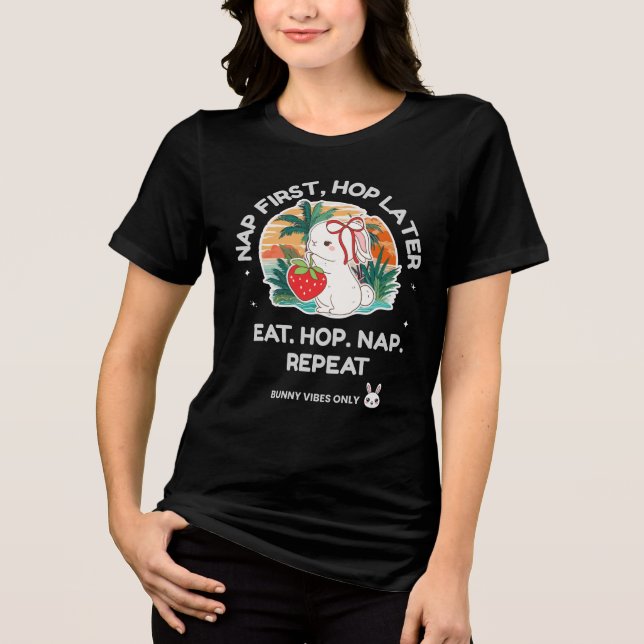Strawberry Dream Bunny Tri-Blend Shirt (Front)