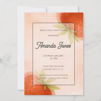 Strawberry Dreams Flat Invitation