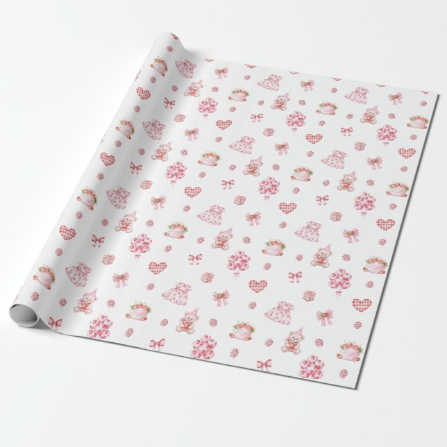 Strawberry Dreams! Wrapping Paper (Unrolled)