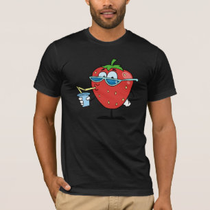 Strawberry Drinking Mens T-Shirt