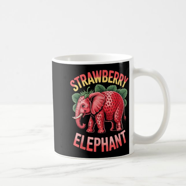 Strawberry Elephant Cute Meme Kids Italian Brainro Coffee Mug (Right)