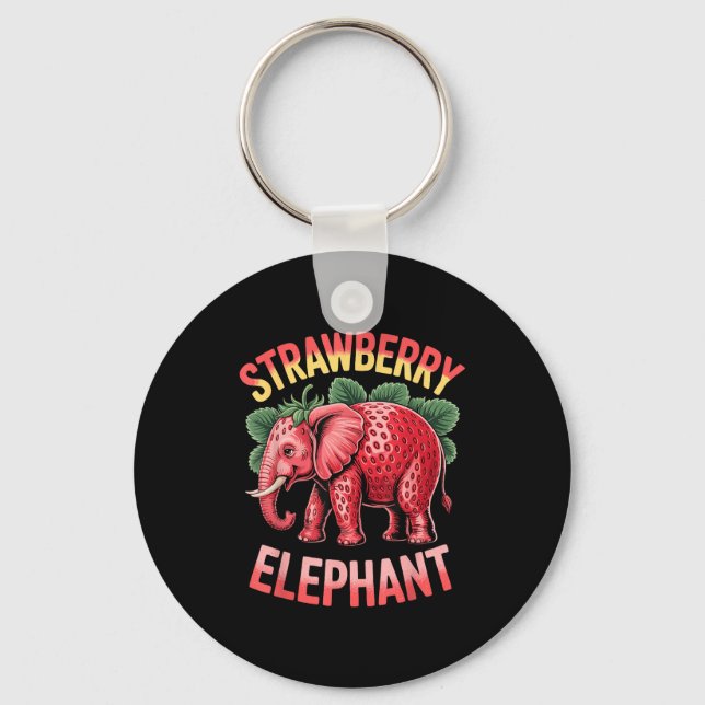Strawberry Elephant Cute Meme Kids Italian Brainro Key Ring (Front)