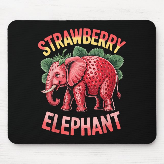 Strawberry Elephant Cute Meme Kids Italian Brainro Mouse Mat (Front)
