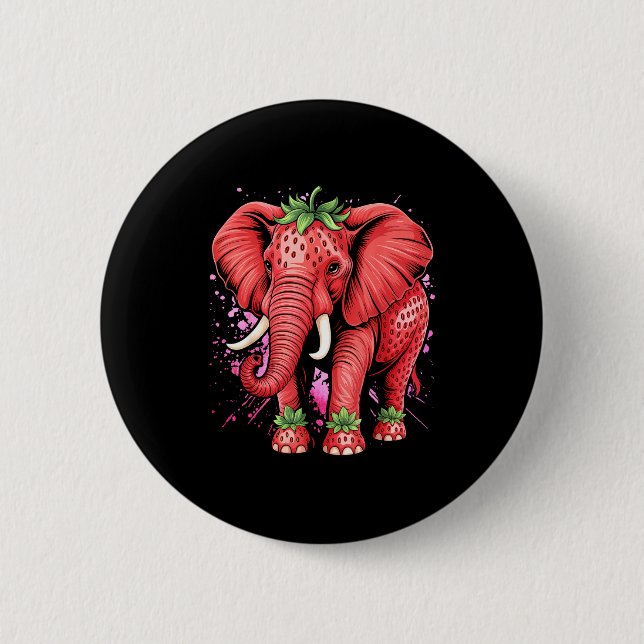 Strawberry Elephant Italian Brain Rot Meme Birthda 6 Cm Round Badge (Front)