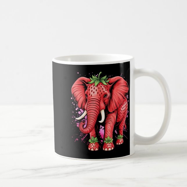 Strawberry Elephant Italian Brain Rot Meme Birthda Coffee Mug (Right)