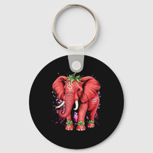 Strawberry Elephant Italian Brain Rot Meme Birthda Key Ring