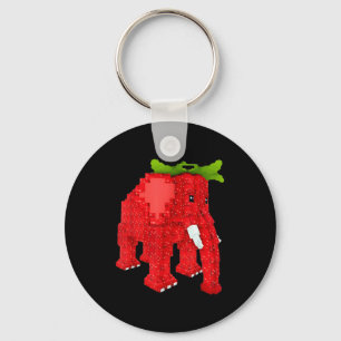 Strawberry Elephant Key Ring