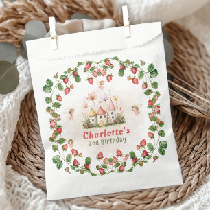 Strawberry enchanted fairy garden birthday  favour bags