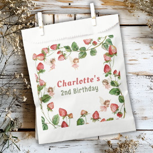 Strawberry enchanted fairy garden birthday  favour bags