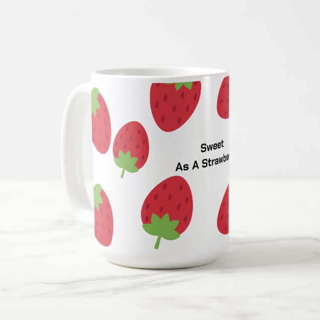 Strawberry Everyday Coffee / Tea Mug (Front Left)
